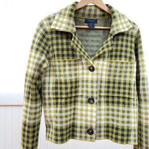 RACHEL Roy Cardigan Plaid Green Clueless Preppy‎ Checkered Button Long Sleeve S
